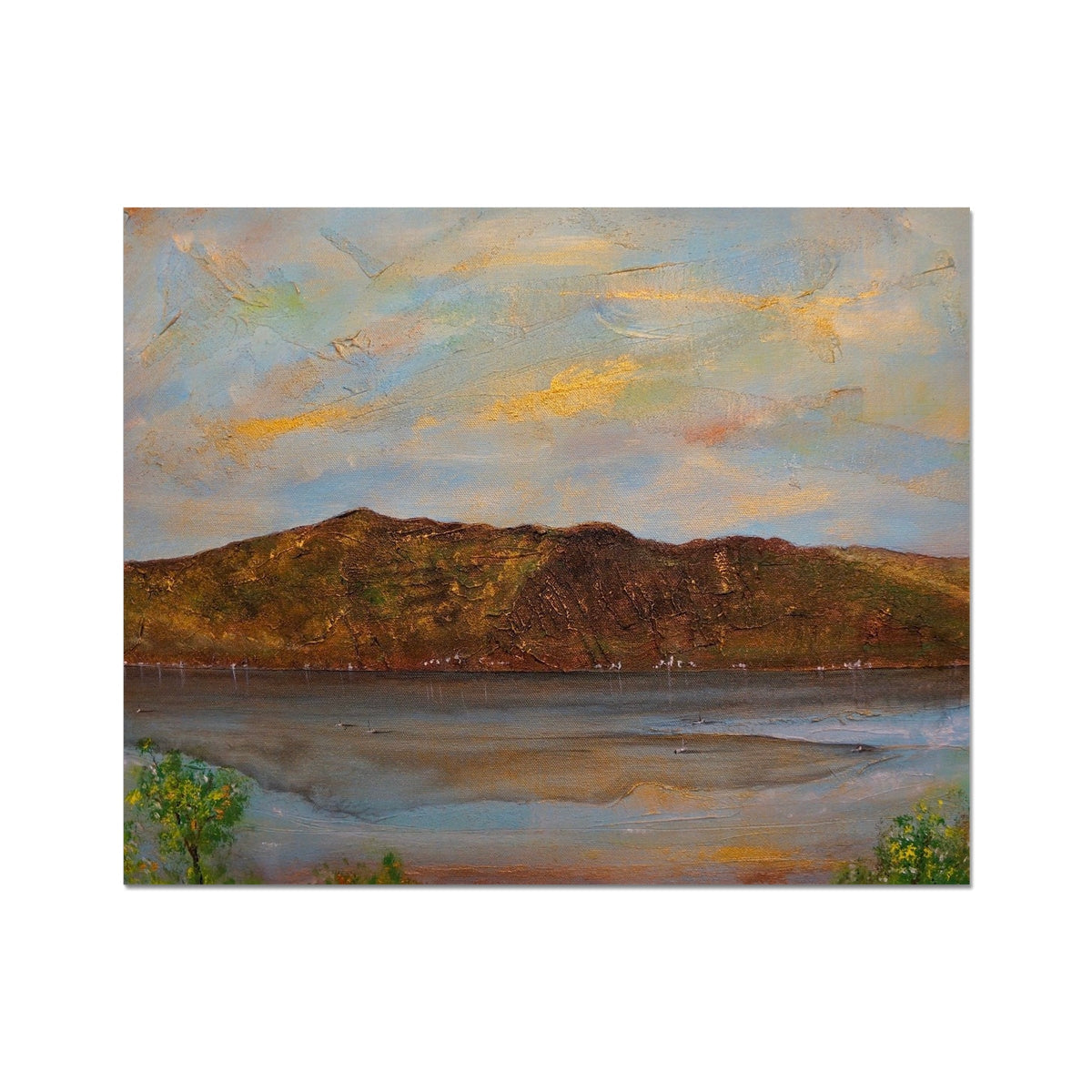 Lochgoilhead Artist Proof Print: Beach sunset with mountains