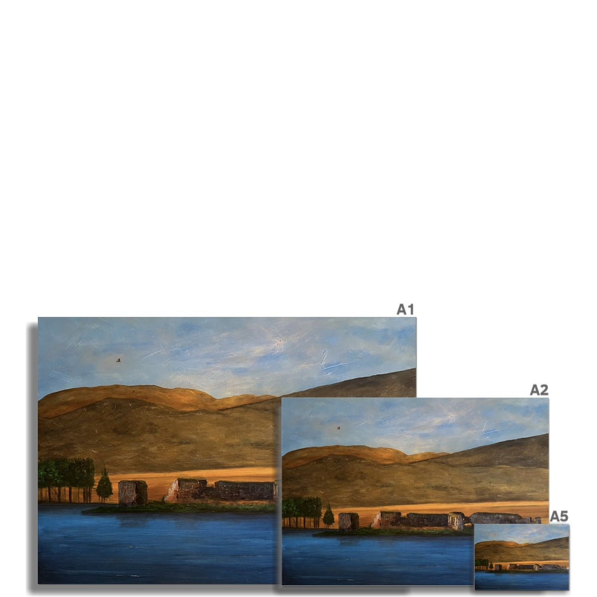 Lochindorb Castle Painting | Fine Art Prints From Scotland-Unframed Prints-Scottish Lochs & Mountains Art Gallery-Paintings, Prints, Homeware, Art Gifts From Scotland By Scottish Artist Kevin Hunter