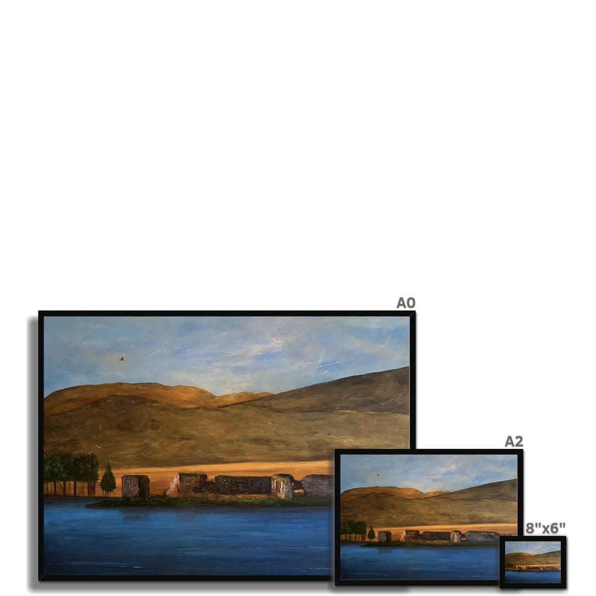 Lochindorb Castle Painting | Framed Prints From Scotland-Framed Prints-Scottish Lochs & Mountains Art Gallery-Paintings, Prints, Homeware, Art Gifts From Scotland By Scottish Artist Kevin Hunter