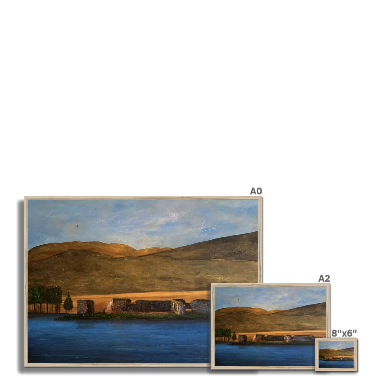 Lochindorb Castle Painting | Framed Prints From Scotland-Framed Prints-Scottish Lochs & Mountains Art Gallery-Paintings, Prints, Homeware, Art Gifts From Scotland By Scottish Artist Kevin Hunter