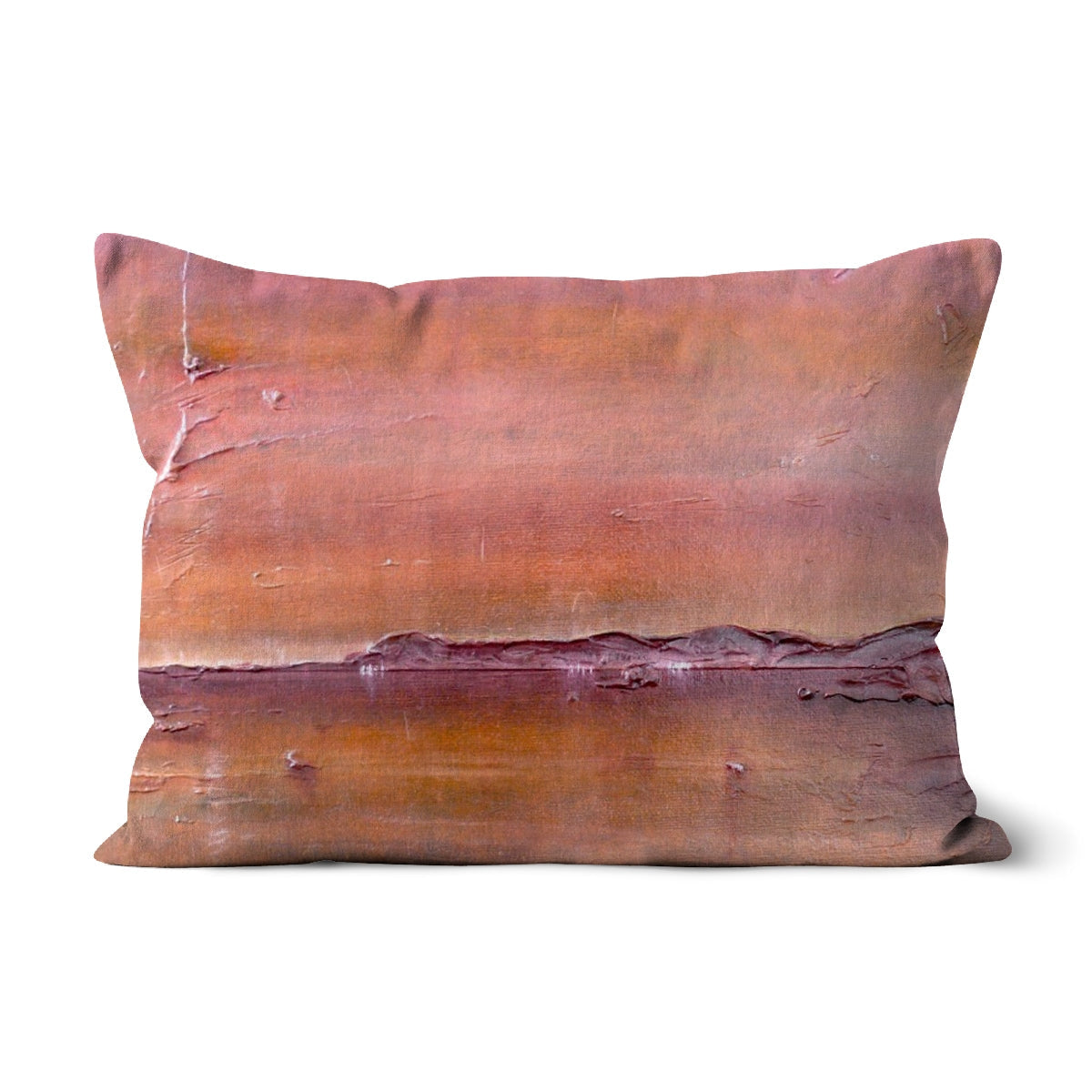 Rose-colored abstract textured throw pillow Lochmaddy North Uist Cushion