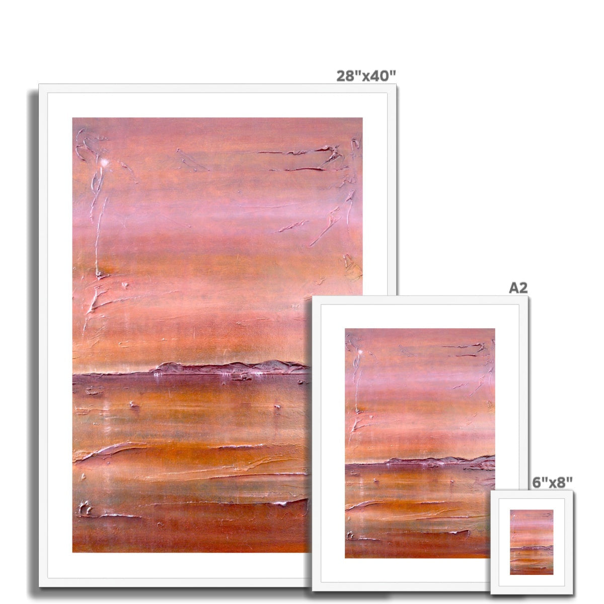28x40 Lochmaddy North Uist abstract art print in pink, orange, purple