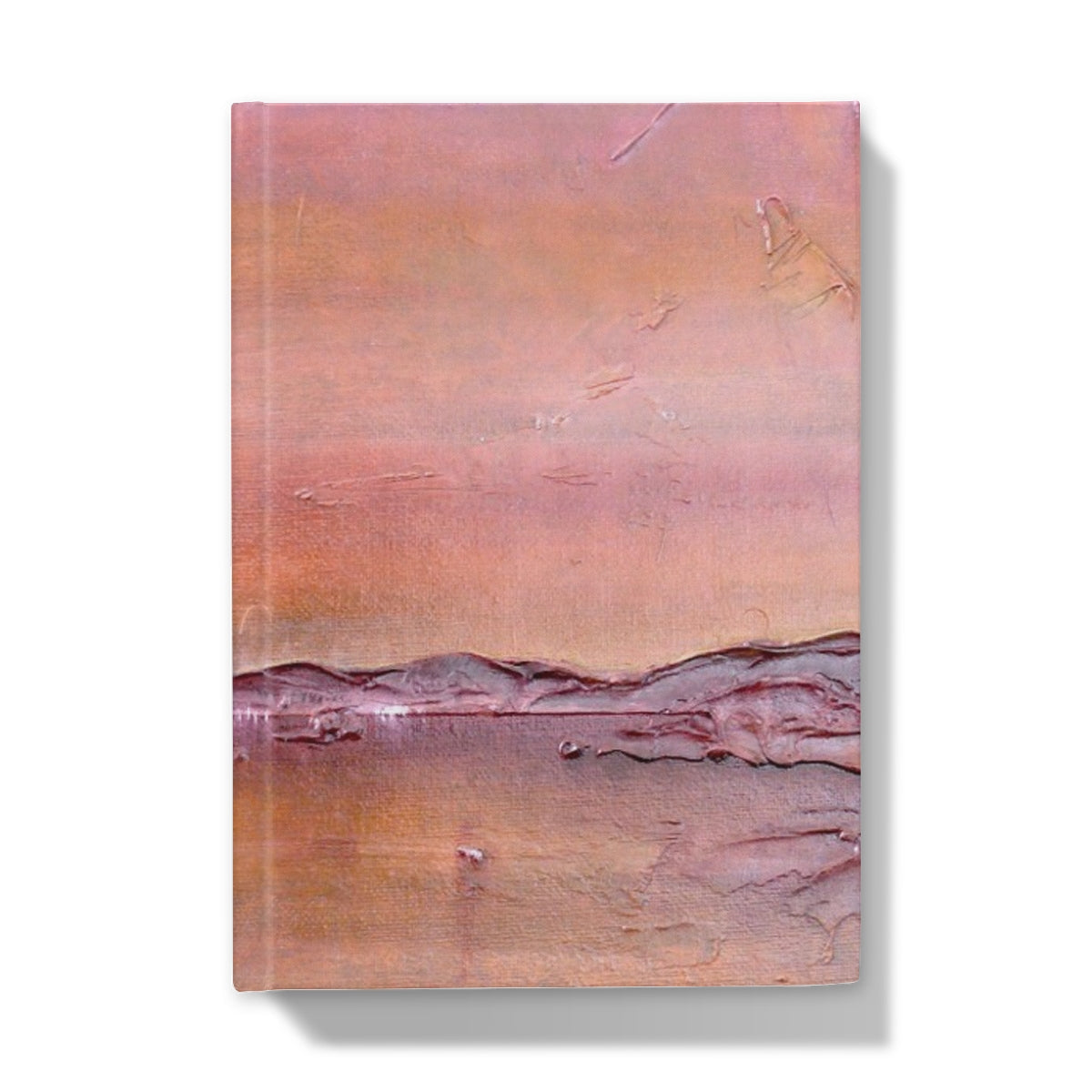 Rose gold textured abstract painting on Lochmaddy North Uist journal