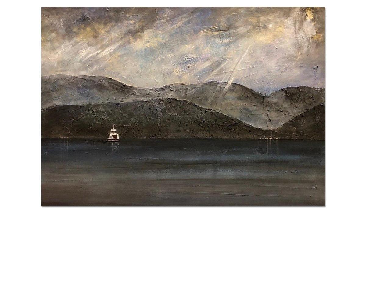 Lochranza Moonlit Ferry-art-painting-scotland