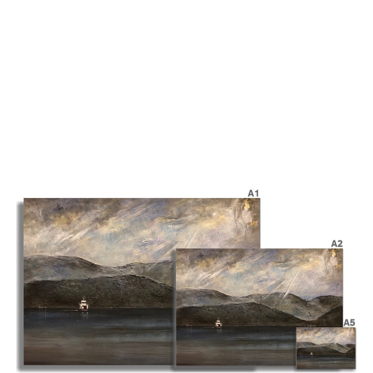 Lochranza Moonlit Ferry Prints