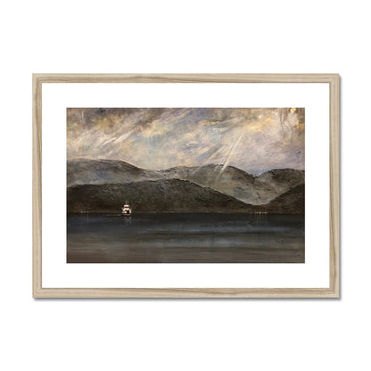 Lochranza Moonlit Ferry Painting | Framed &amp; Mounted Prints From Scotland