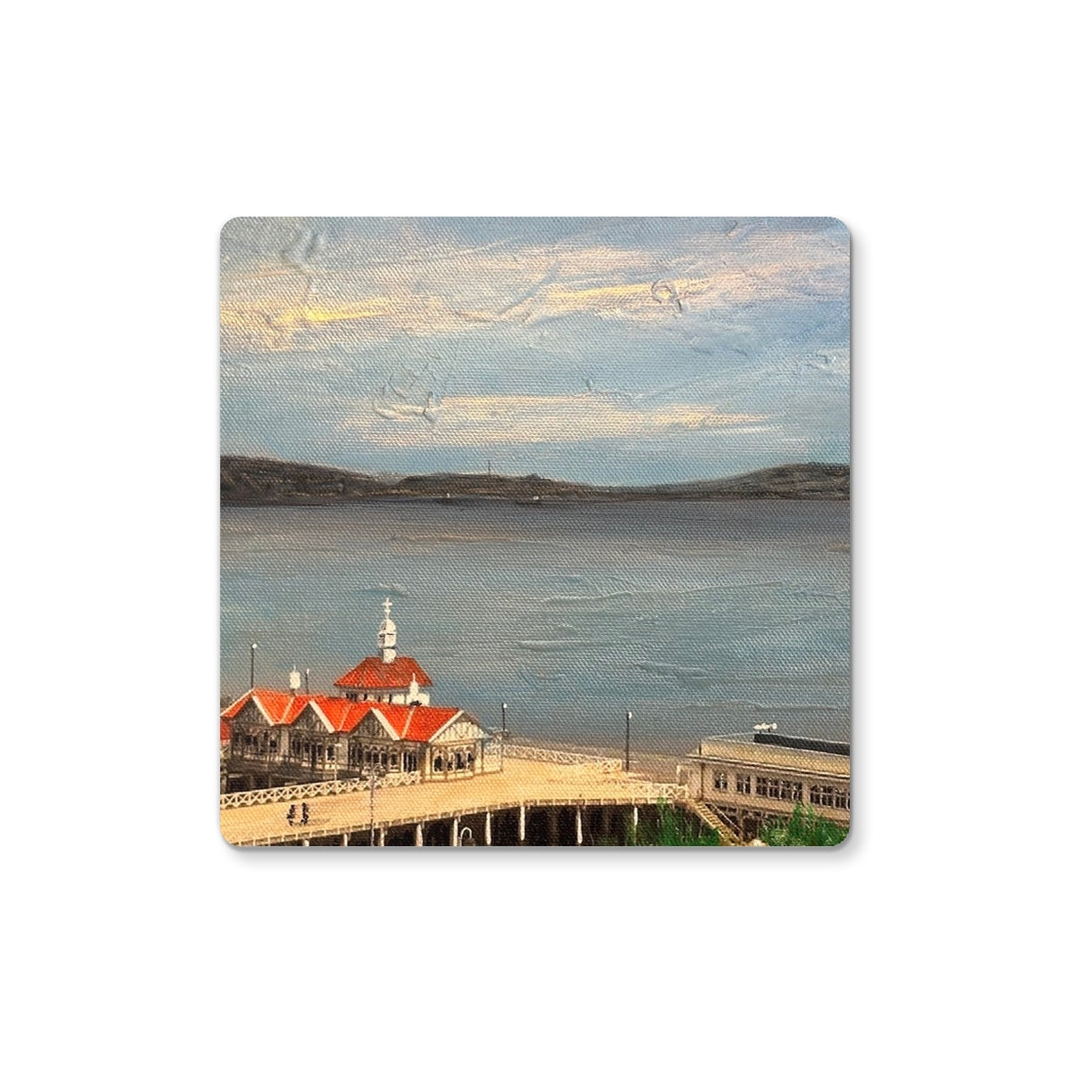 Looking From Dunoon Art Gifts Coaster-Homeware-River Clyde Art Gallery-4 Coasters-Paintings, Prints, Homeware, Art Gifts From Scotland By Scottish Artist Kevin Hunter