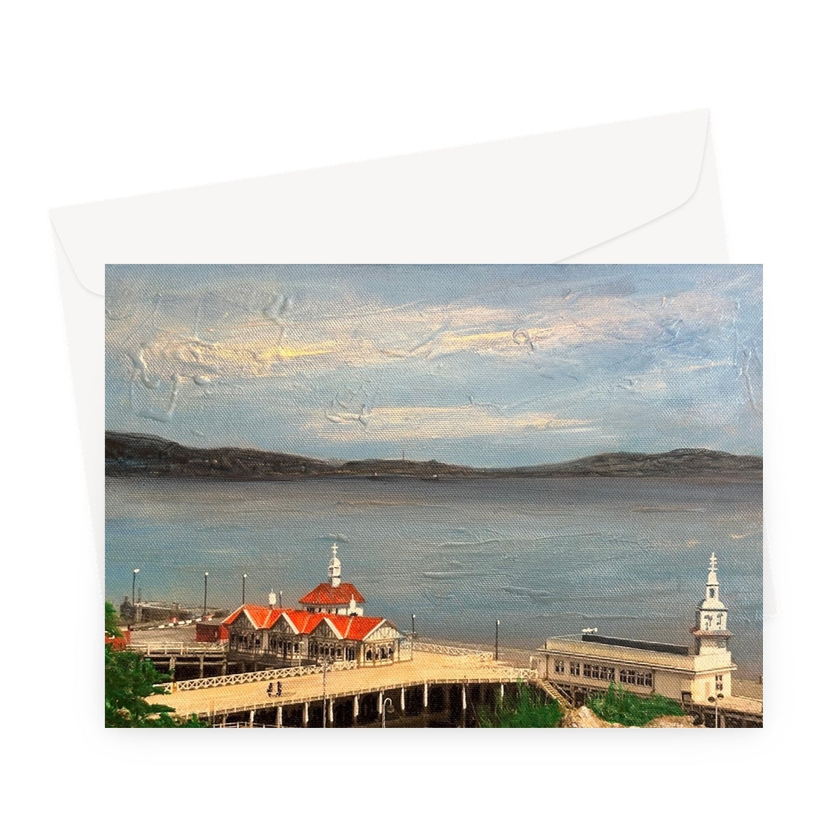 Looking From Dunoon Art Gifts Greeting Card-Stationery-River Clyde Art Gallery-A5 Landscape-10 Cards-Paintings, Prints, Homeware, Art Gifts From Scotland By Scottish Artist Kevin Hunter