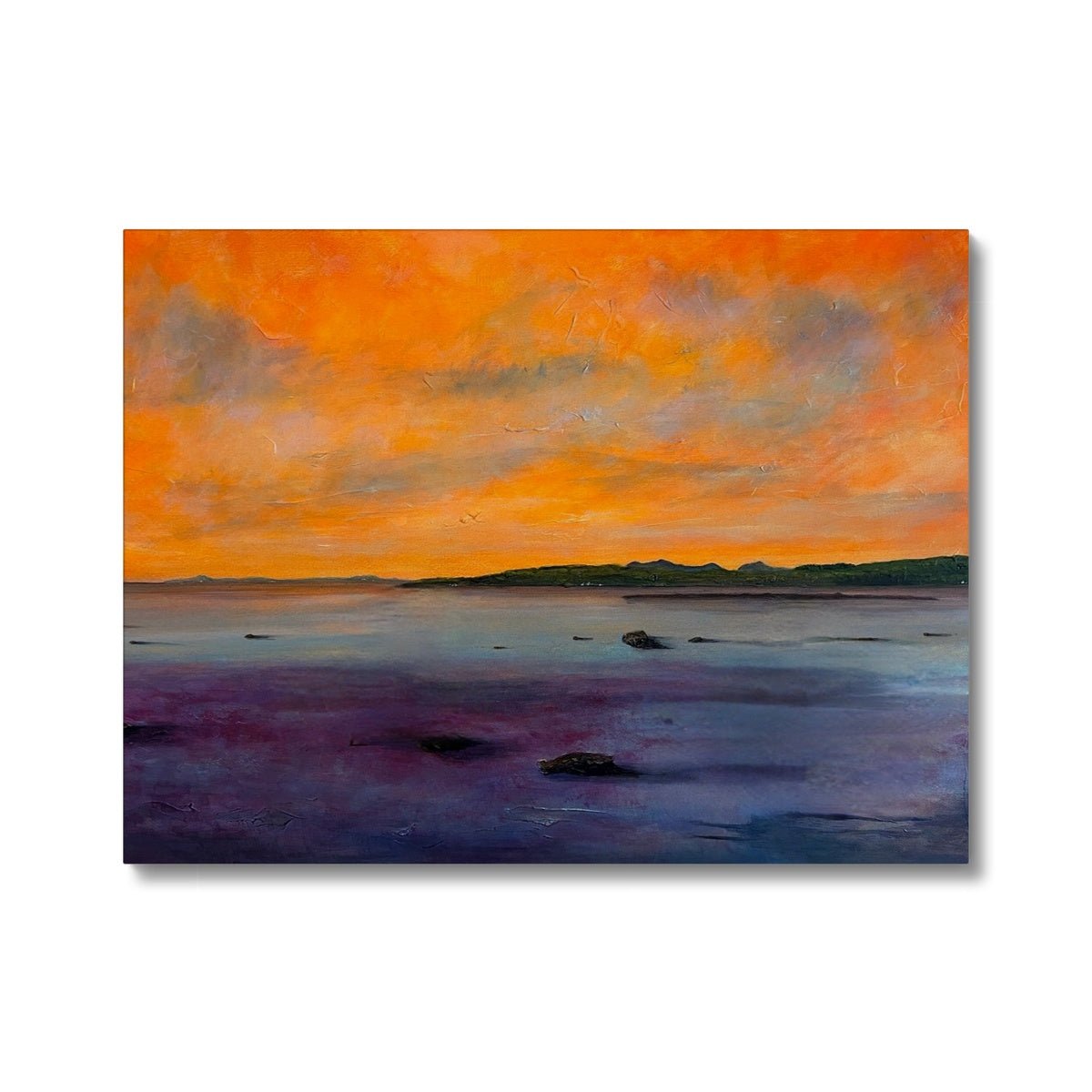 Looking From Largs Painting | Canvas From Scotland-Contemporary Stretched Canvas Prints-River Clyde Art Gallery-24"x18"-Paintings, Prints, Homeware, Art Gifts From Scotland By Scottish Artist Kevin Hunter