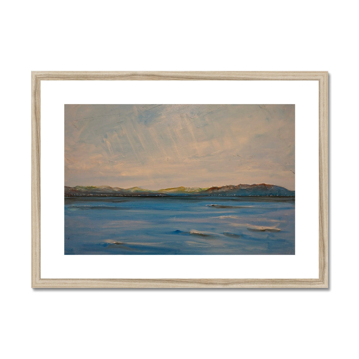 Serene seascape art print in wooden frame from Looking From Skelmorlie