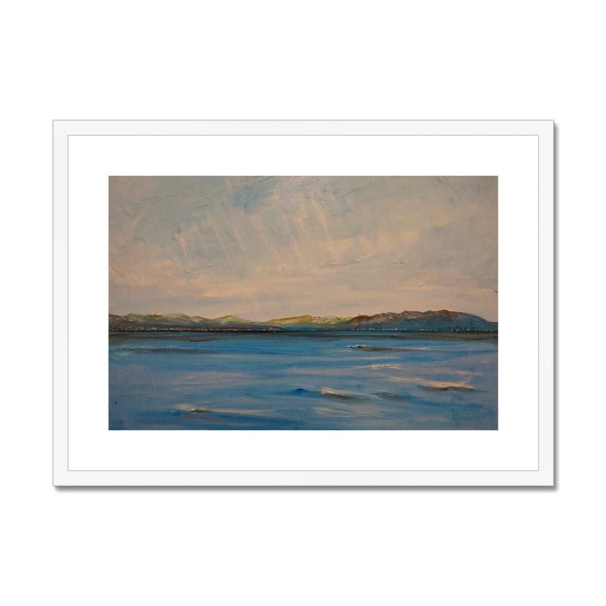 White framed Looking From Skelmorlie coastal art print