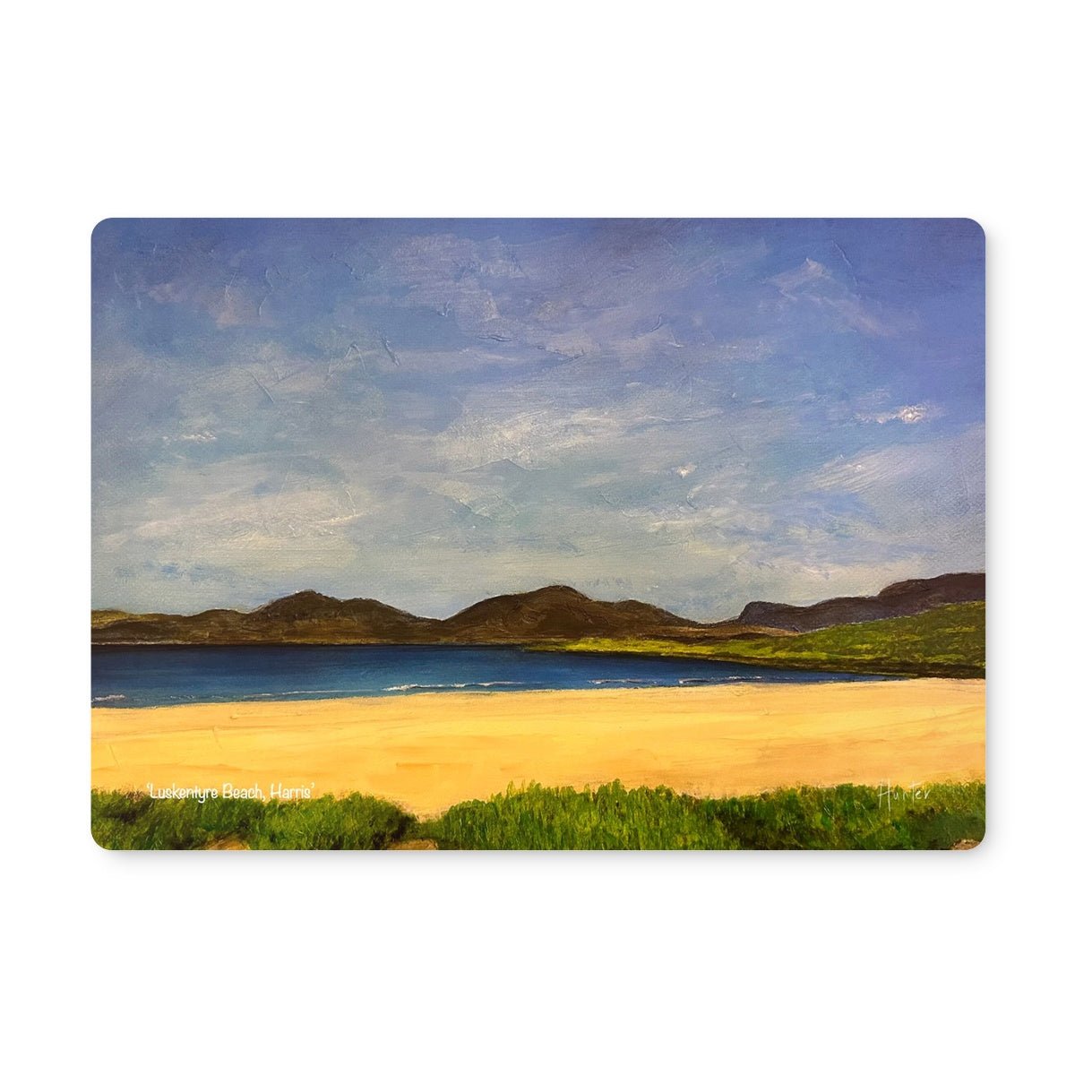 Luskentyre Beach Harris Art Gifts Placemat-Placemats-Hebridean Islands Art Gallery-Single Placemat-Paintings, Prints, Homeware, Art Gifts From Scotland By Scottish Artist Kevin Hunter
