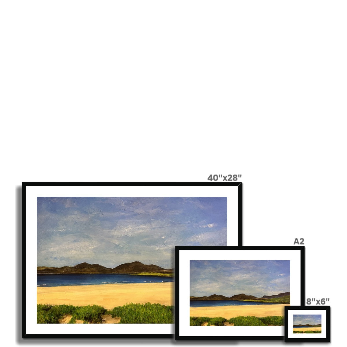 40x28 Inch Framed Luskentyre Beach Harris Landscape Print