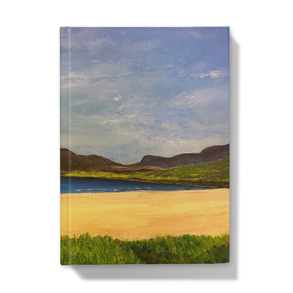 Luskentyre Beach Harris journal with sandy shore canvas print