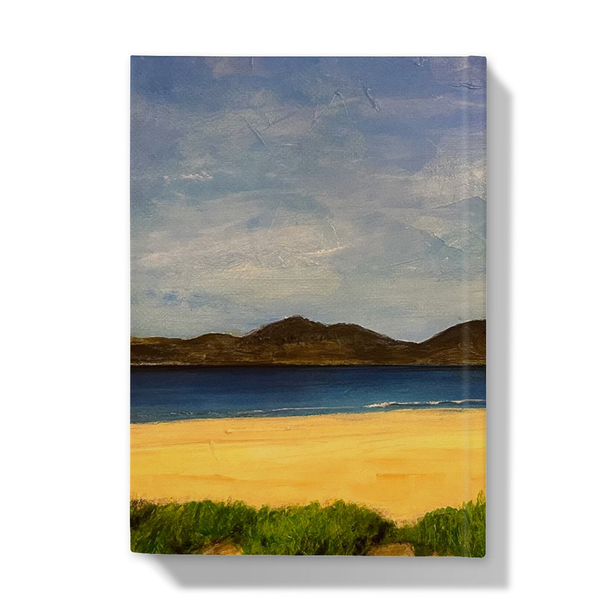 Luskentyre Beach Harris journal with sandy shore canvas print