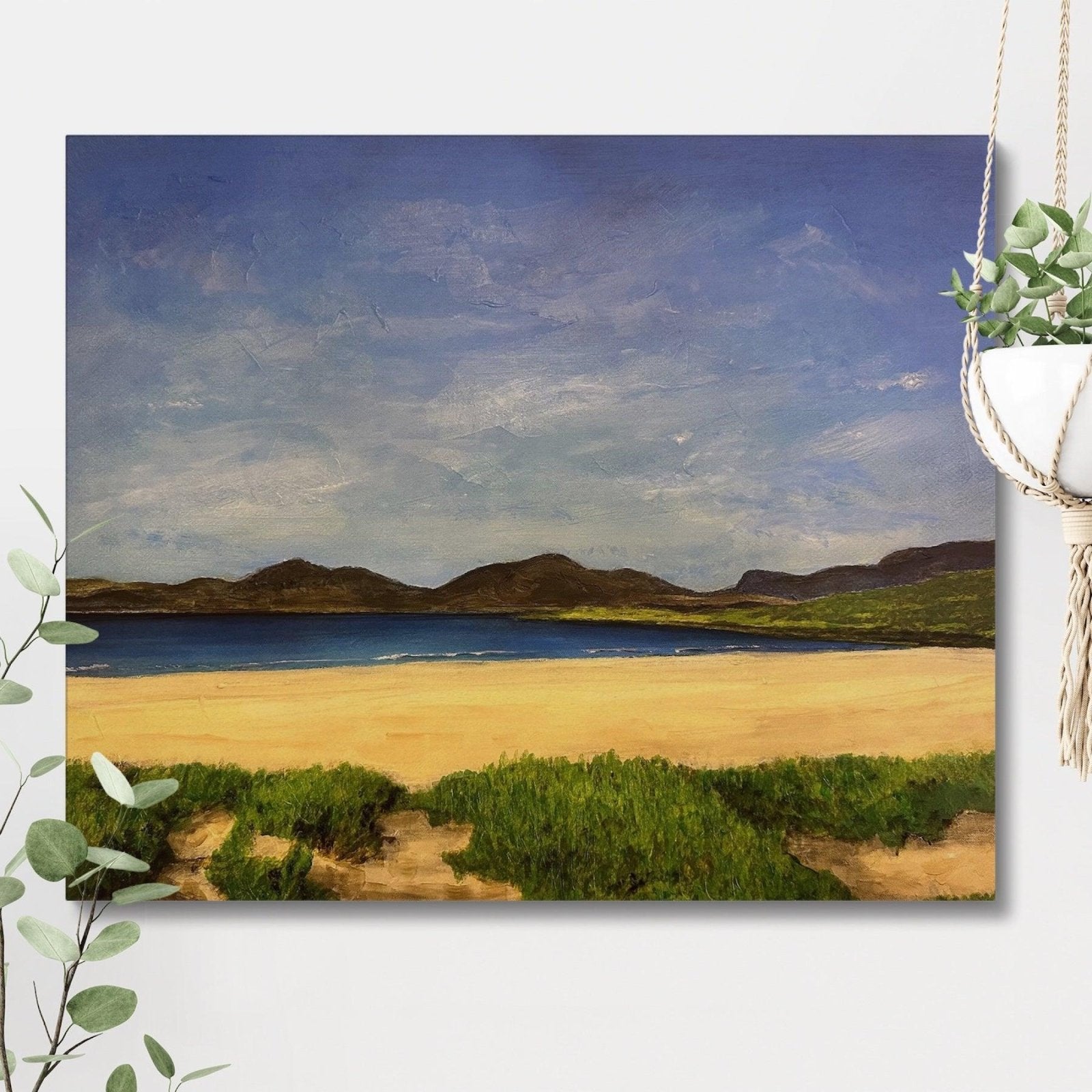 Luskentyre Beach Harris Original Landscape Painting-Original Paintings-Hebridean Islands Art Gallery-Paintings, Prints, Homeware, Art Gifts From Scotland By Scottish Artist Kevin Hunter