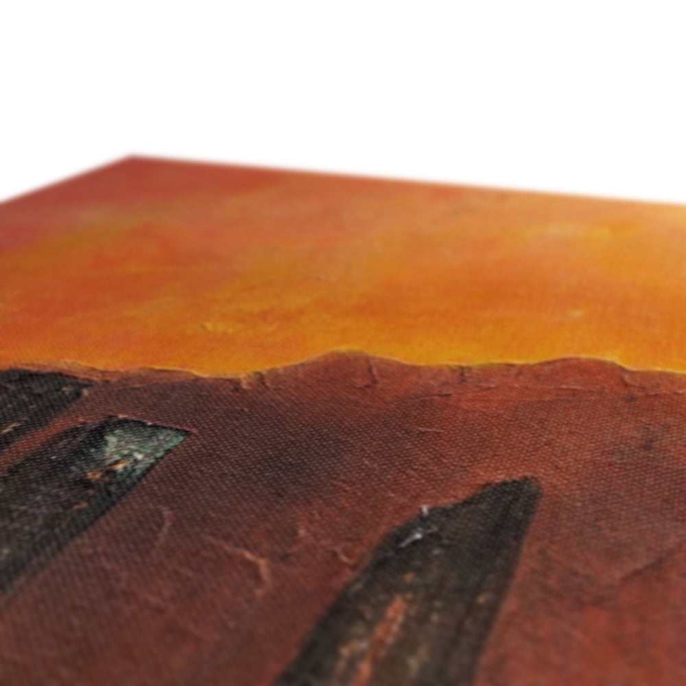 Madrid Dusk Canvas: terracotta ceramic wall art with black accents