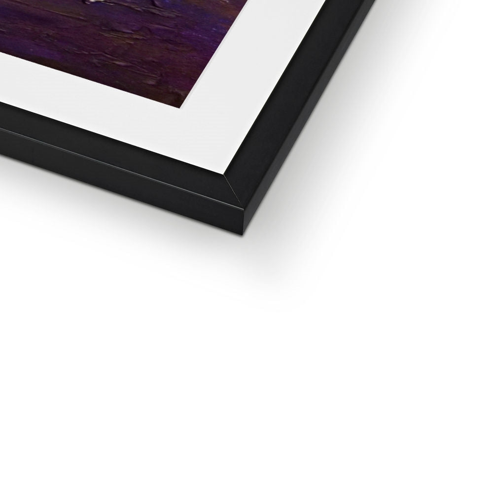 Black matte frame with white mat and purple Maid of the Loch Moonlight artwork