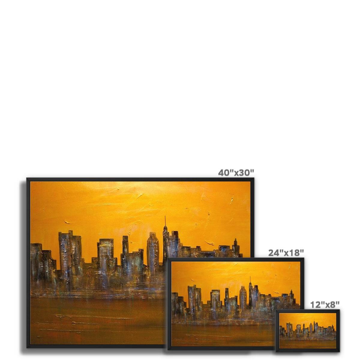 Manhattan Heat Painting | Framed Canvas From Scotland-Floating Framed Canvas Prints-World Art Gallery-Paintings, Prints, Homeware, Art Gifts From Scotland By Scottish Artist Kevin Hunter