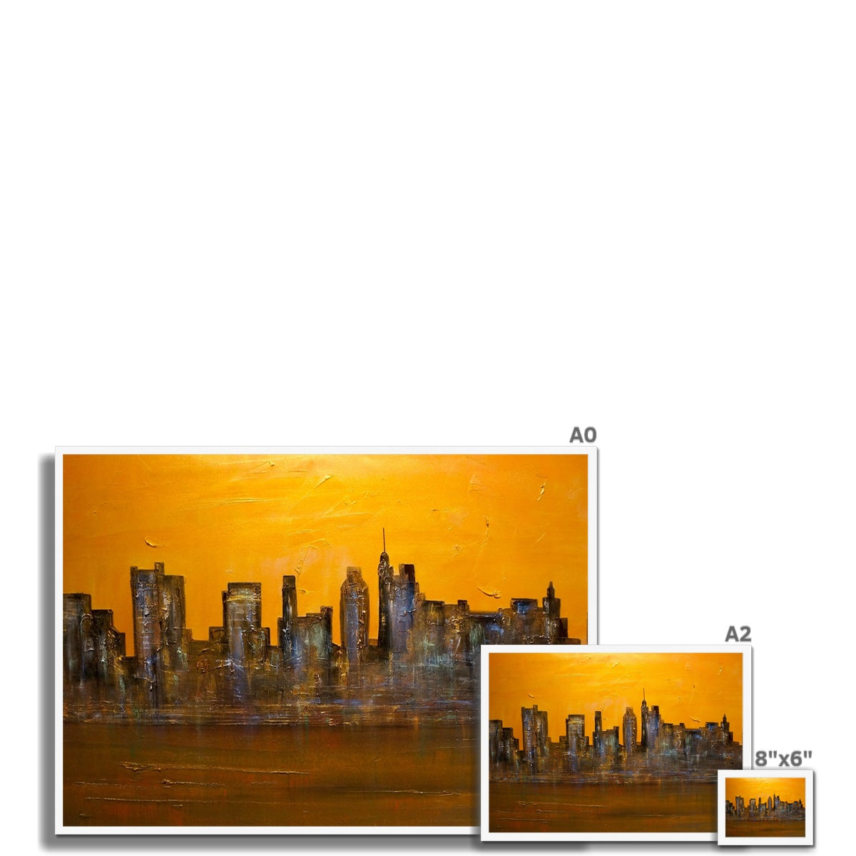 Manhattan Heat Painting | Framed Prints From Scotland-Framed Prints-World Art Gallery-Paintings, Prints, Homeware, Art Gifts From Scotland By Scottish Artist Kevin Hunter