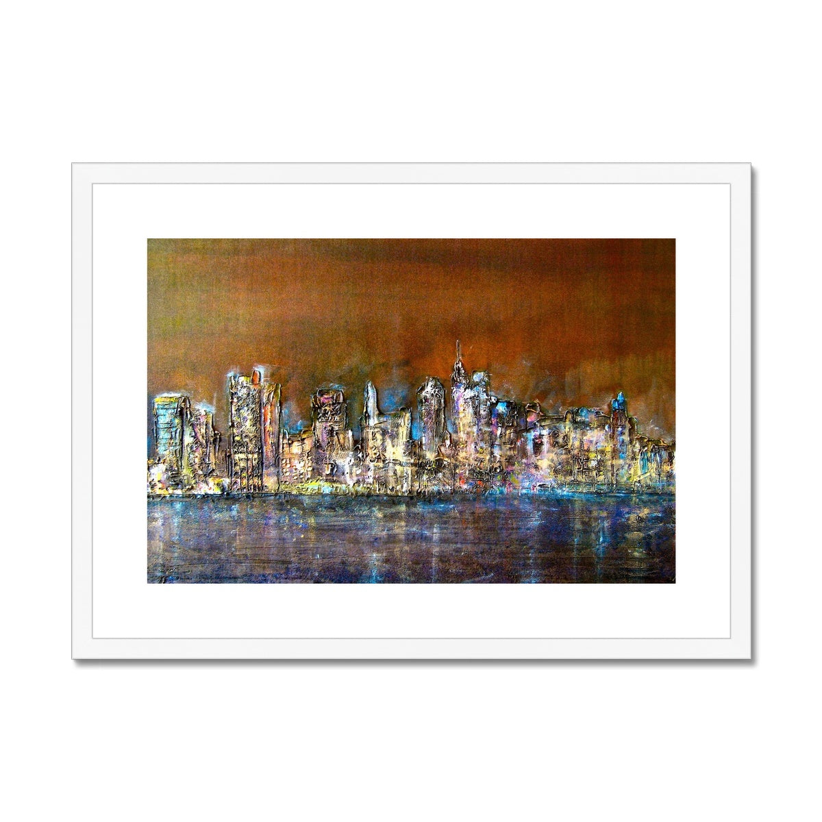 Manhattan Nights Painting | Framed &amp; Mounted Prints From Scotland