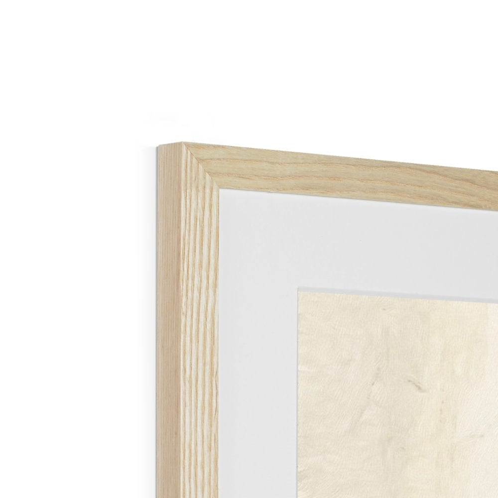 Light oak wood frame with vertical groove texture for Mitzi pet portrait print