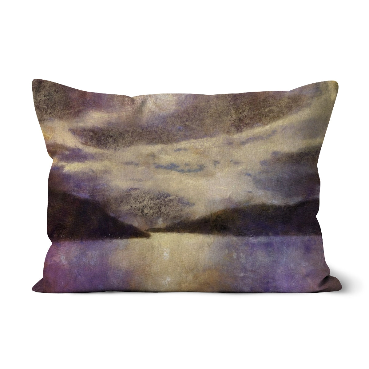 Moonlight Meets Lewis & Harris Art Gifts Cushion-Cushions-Hebridean Islands Art Gallery-Canvas-19"x13"-Paintings, Prints, Homeware, Art Gifts From Scotland By Scottish Artist Kevin Hunter