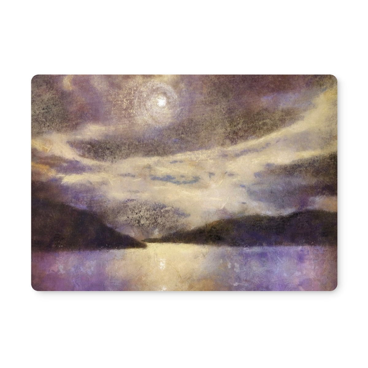 Moonlight Meets Lewis & Harris Art Gifts Placemat-Placemats-Hebridean Islands Art Gallery-2 Placemats-Paintings, Prints, Homeware, Art Gifts From Scotland By Scottish Artist Kevin Hunter