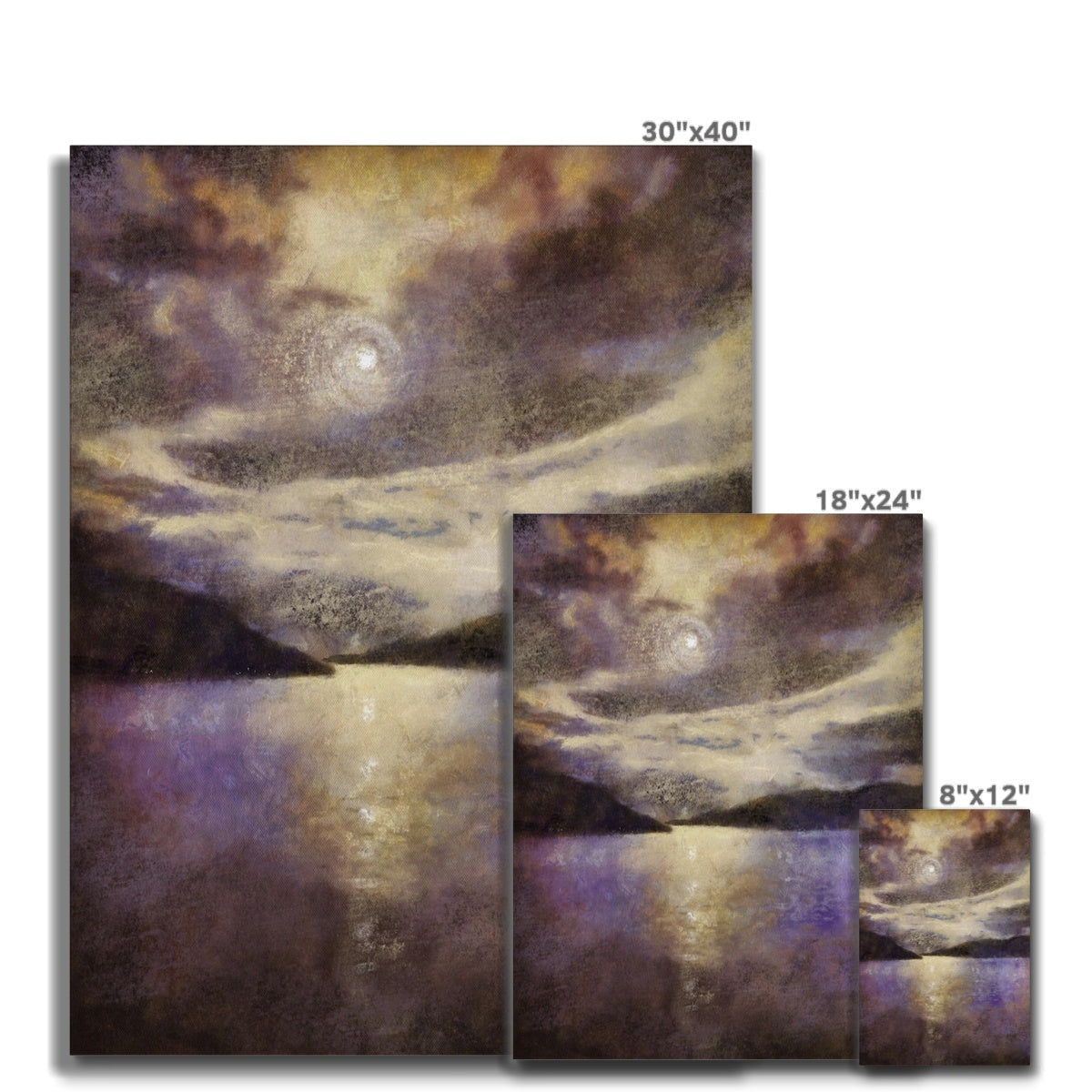 30x40 Moonlight Meets Lewis & Harris moonlit seascape canvas print