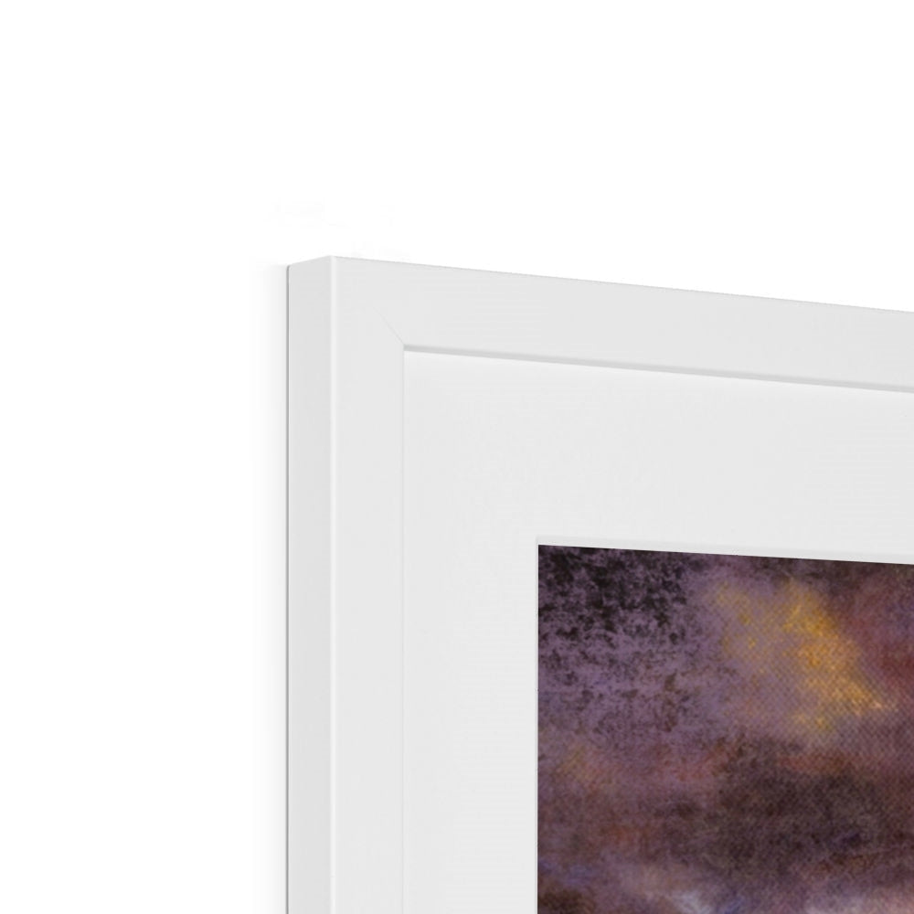 White frame with abstract Moonlight Meets Lewis & Harris art print