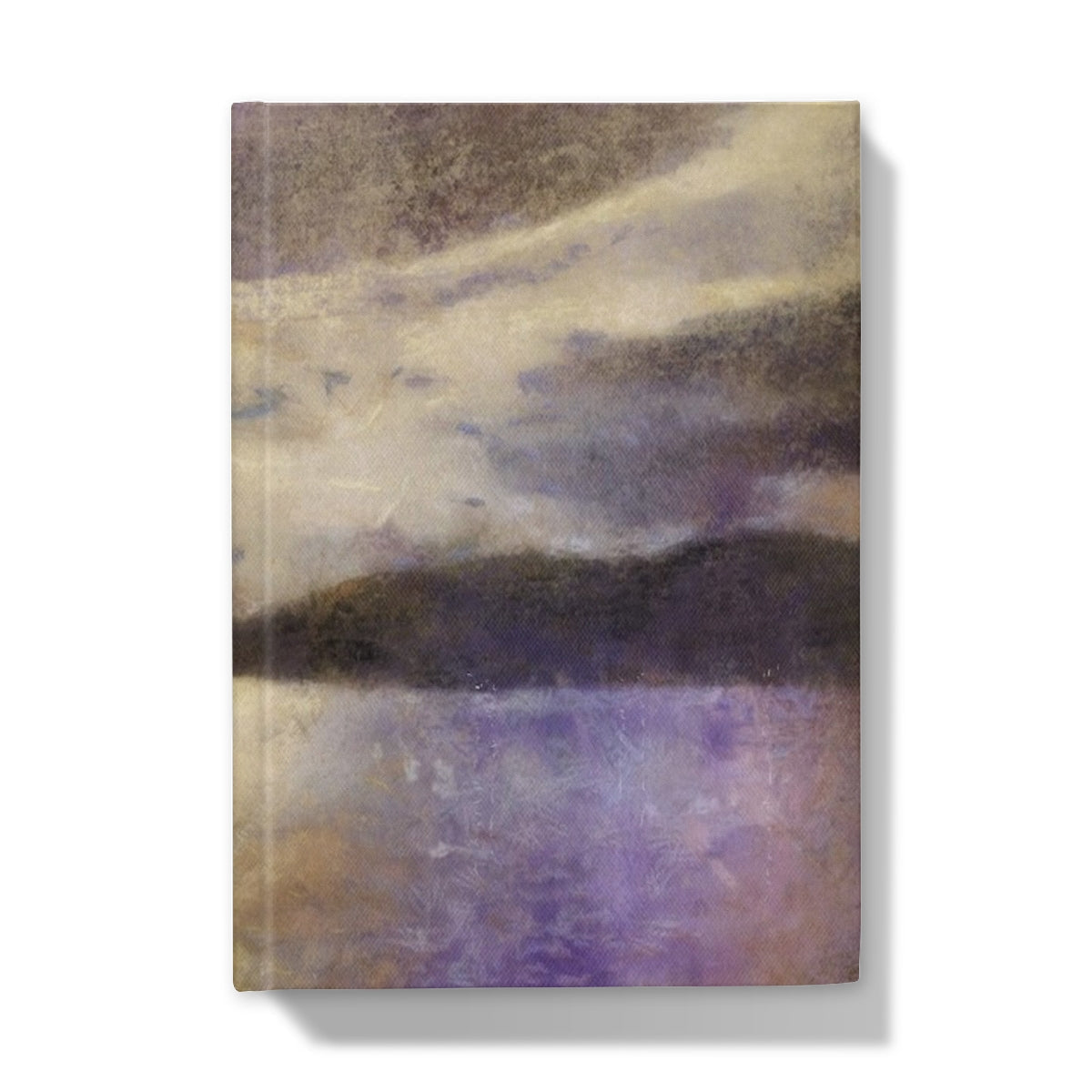 Moonlight Meets Lewis & Harris journal with purple beige abstract landscape