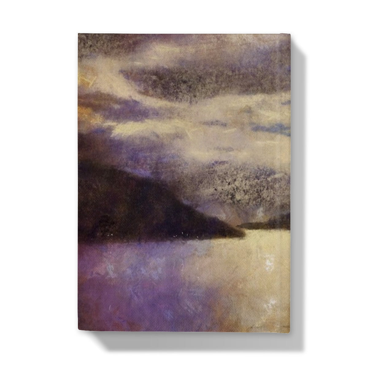 Lavender white abstract canvas art with textured brushstrokes in Moonlight Meets Lewis & Harris journal