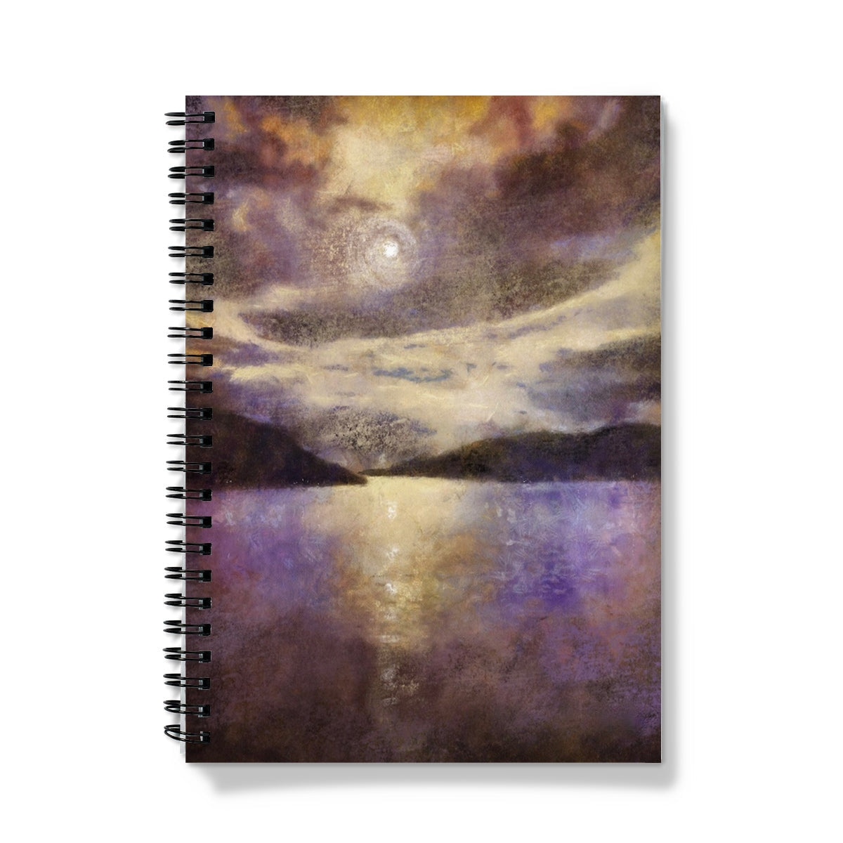 Moonlight Meets Lewis & Harris notebook with celestial spiral-bound cover