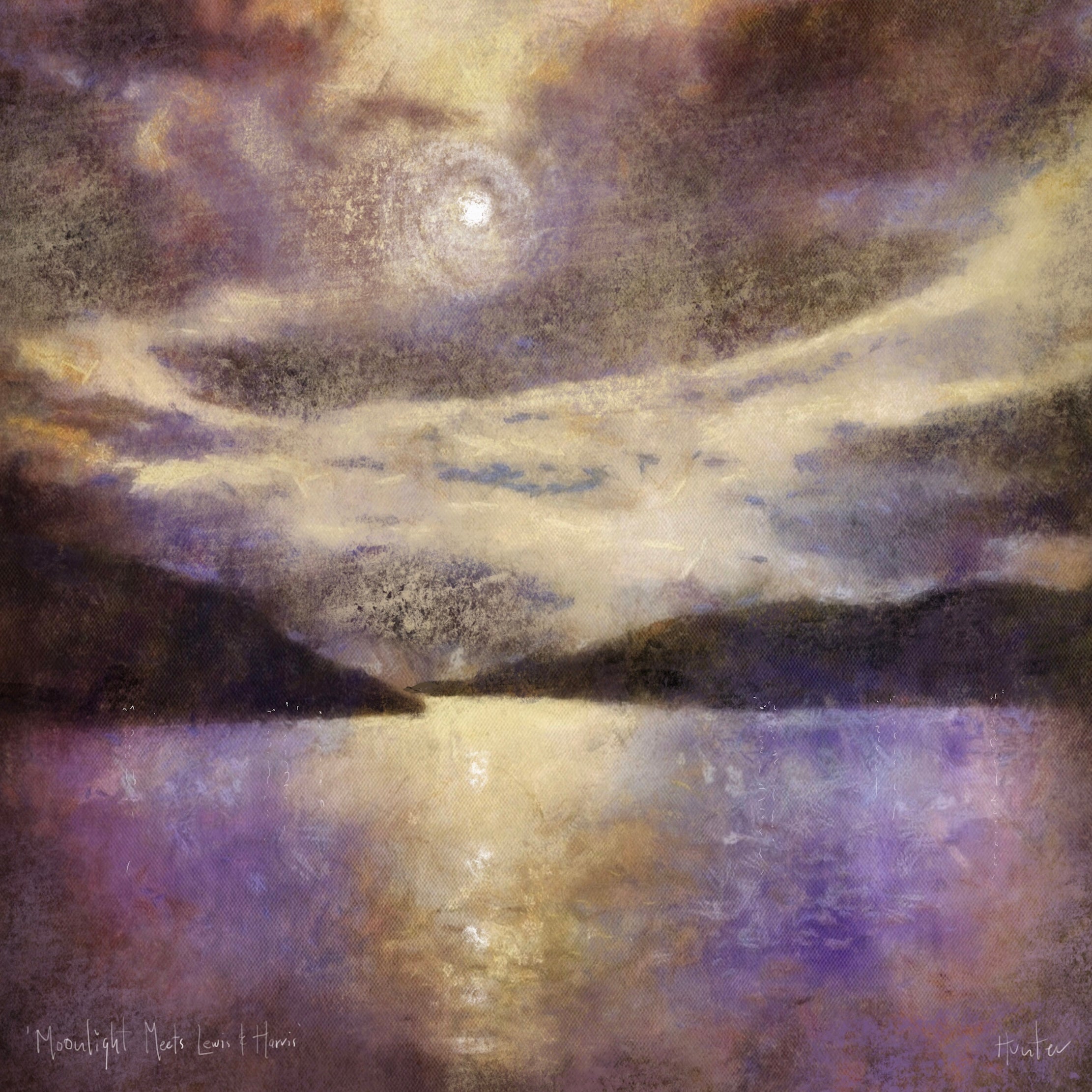 Moonlight Meets Lewis & Harris | Scotland In Your Pocket Art Print-Scotland In Your Pocket Framed Prints-Hebridean Islands Art Gallery-Paintings, Prints, Homeware, Art Gifts From Scotland By Scottish Artist Kevin Hunter