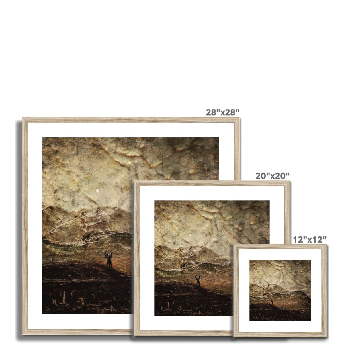 A Moonlit Mountain Stag Art Prints - Glencoe Gallery Scotland - Free Shipping Worldwide
