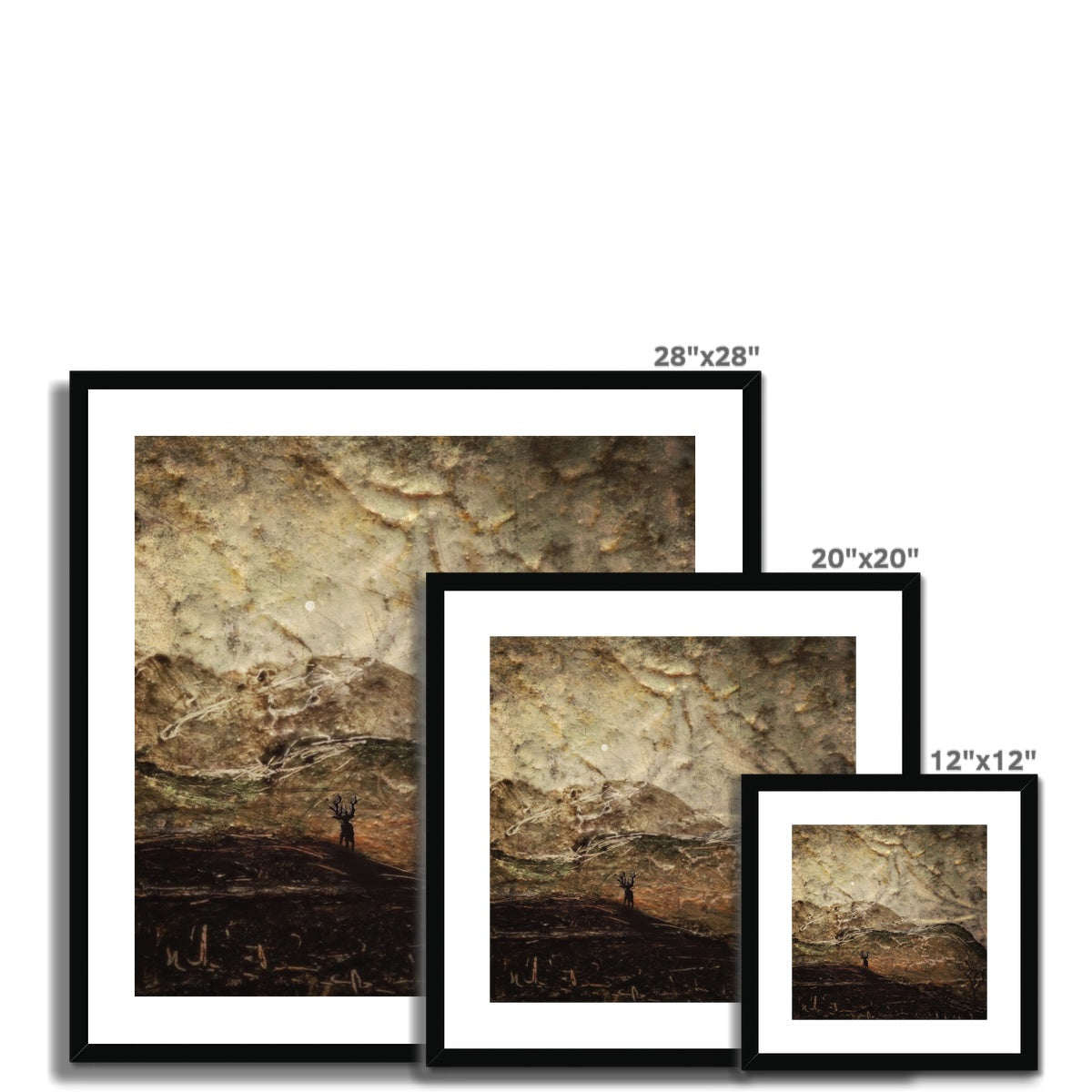 A Moonlit Mountain Stag Art Prints - Glencoe Gallery Scotland - Free Shipping Worldwide