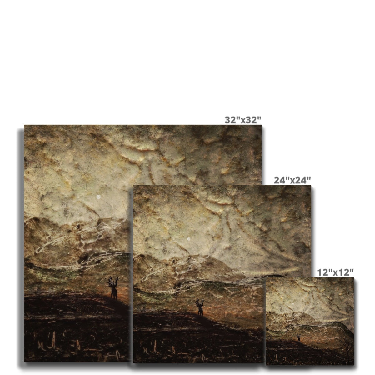 A Moonlit Mountain Stag Canvas Prints - Glencoe Art Gallery Scotland - Free Shipping Worldwide