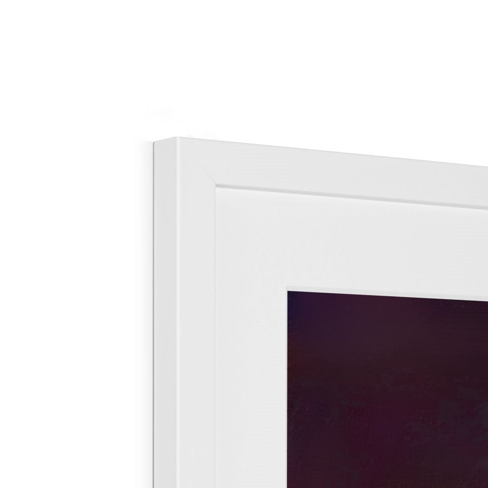 White picture frame with a dark matted image from the Moonlit Tenement print