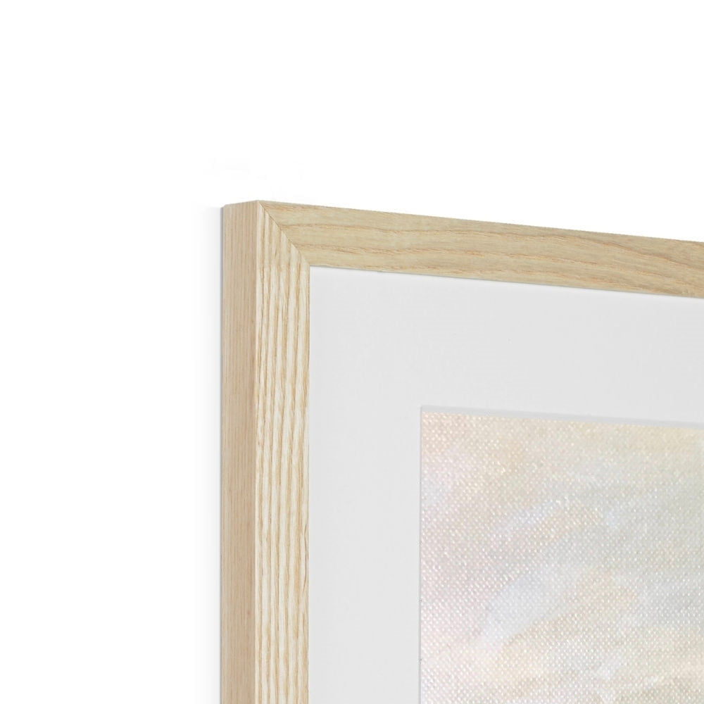 Neist Point Cliffs abstract art print in light wood frame