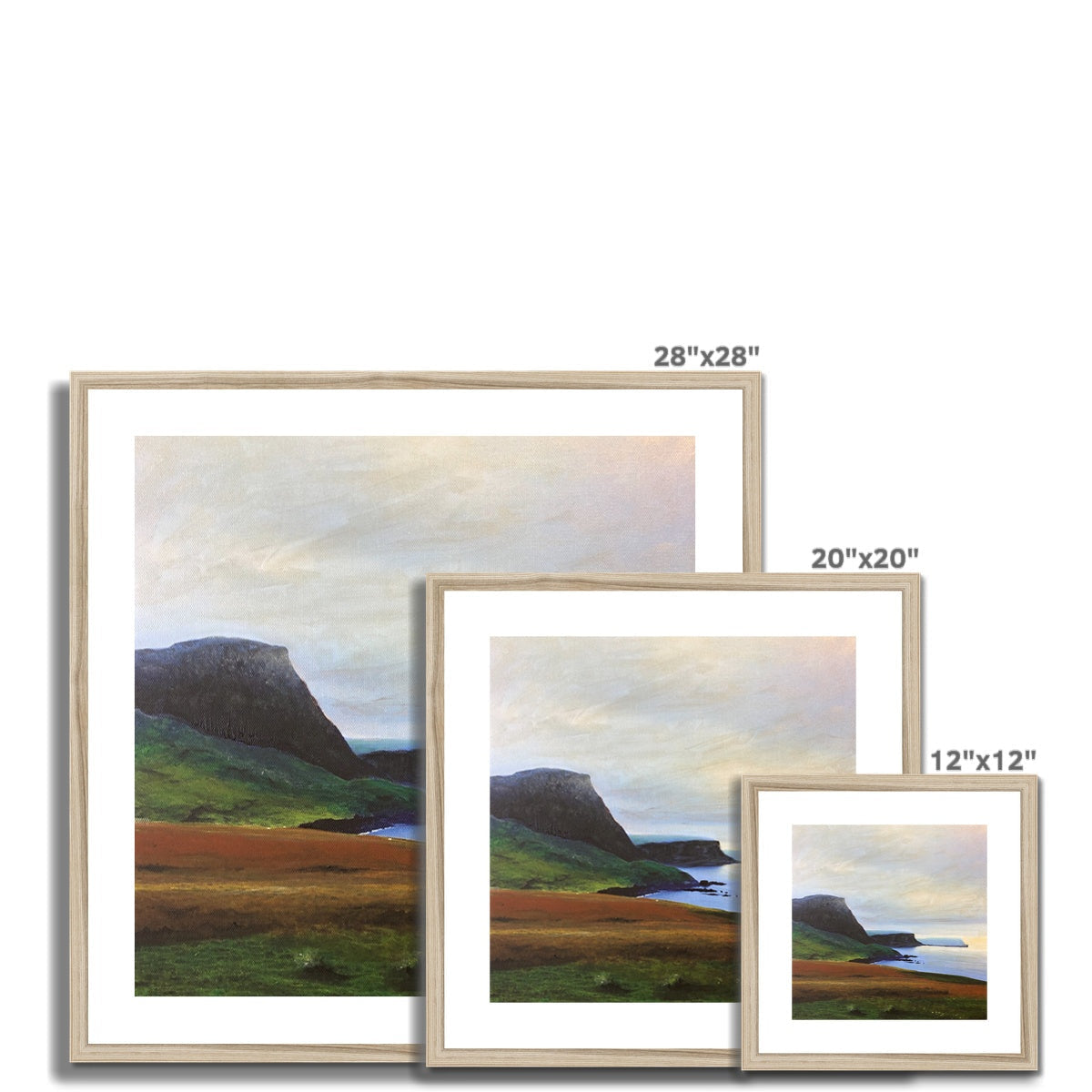 Neist Point Cliffs 28x28 inch framed landscape art print