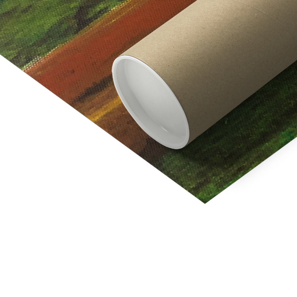 Brown cardboard tube with white caps for Neist Point Cliffs print