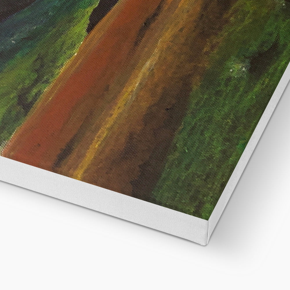Neist Point Cliffs abstract canvas print in orange green hues