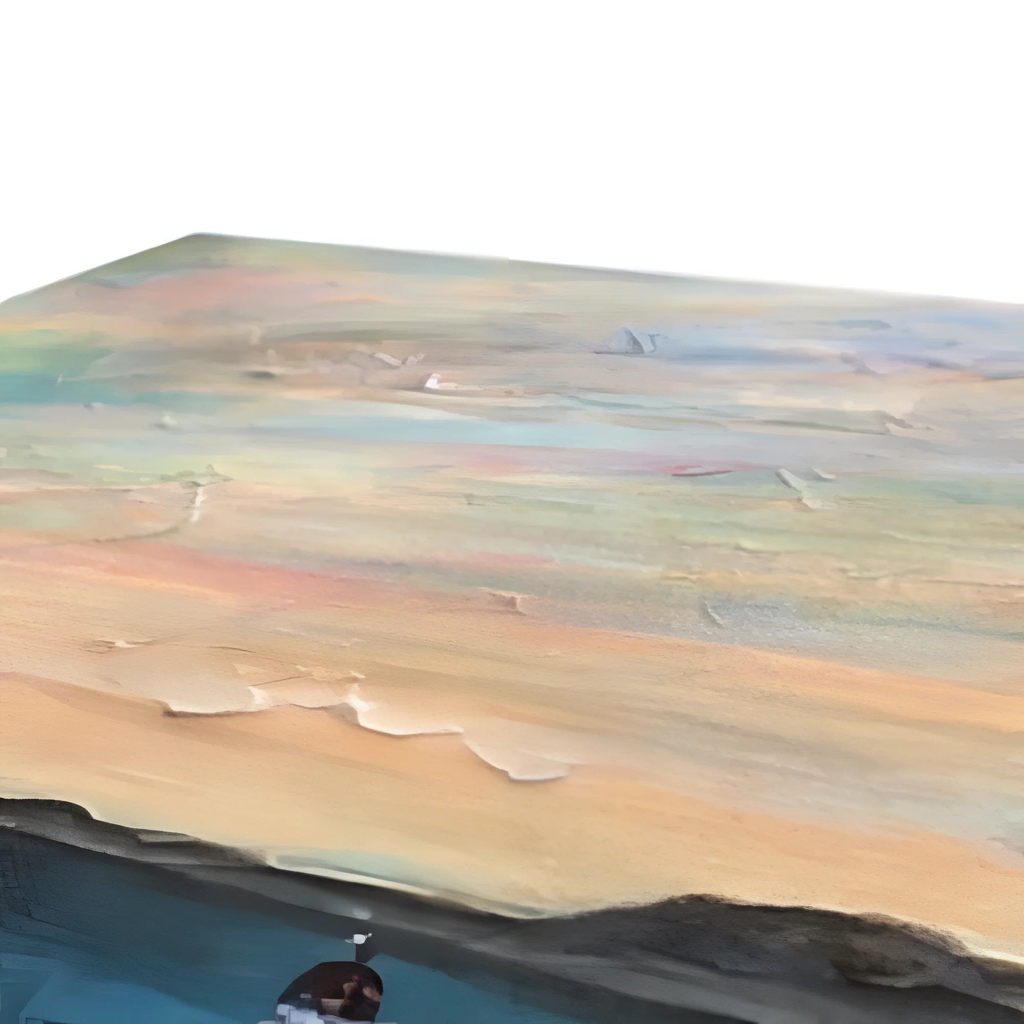 Textured oil painting of a sunset over water on Neist Point Lighthouse Skye Canvas