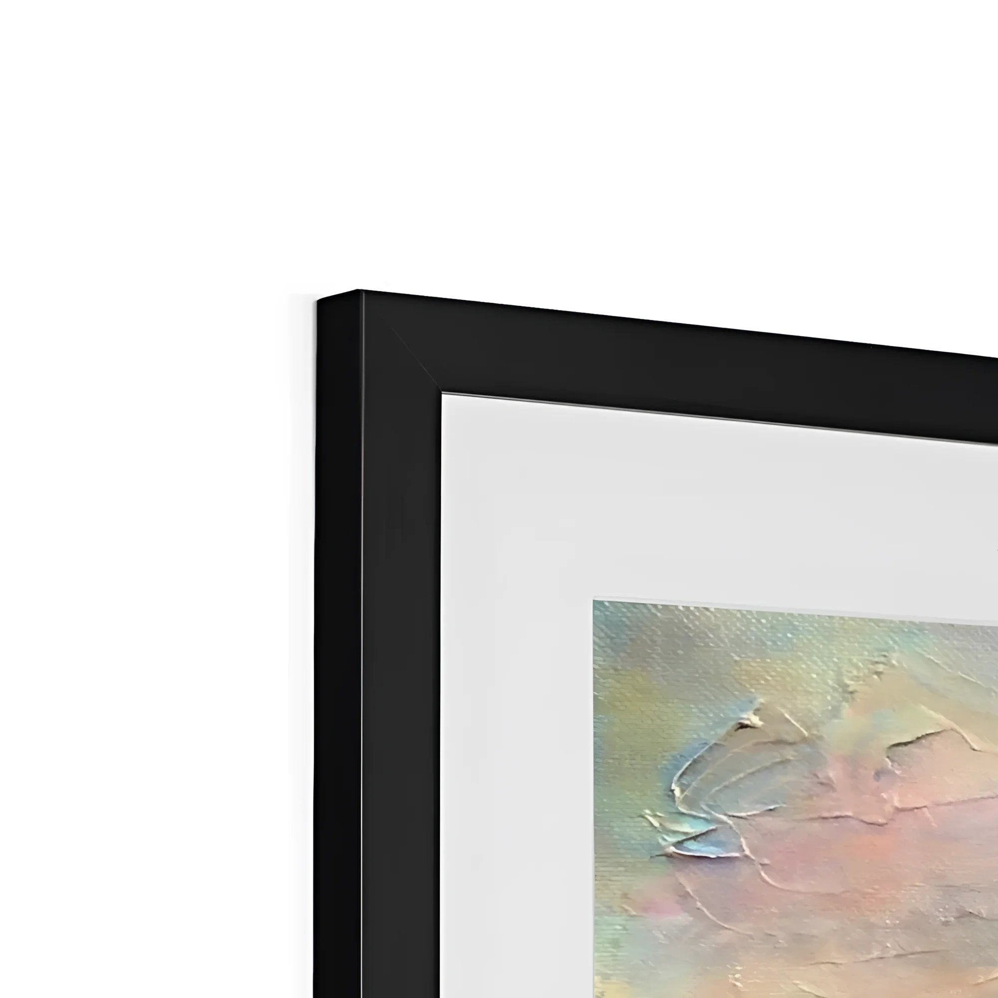 Framed pastel abstract artwork with visible brushstrokes in Neist Point Lighthouse Skye print