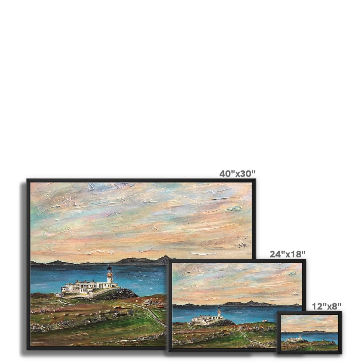 Neist Point Skye Painting | Framed Canvas From Scotland-Floating Framed Canvas Prints-Skye Art Gallery-Paintings, Prints, Homeware, Art Gifts From Scotland By Scottish Artist Kevin Hunter