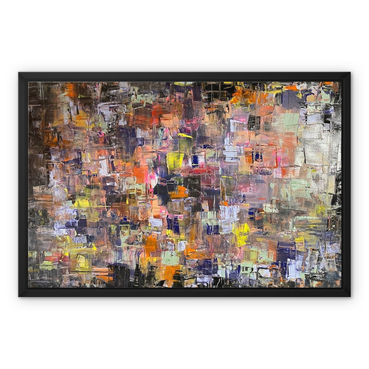 Never Enough Abstract Painting | Framed Canvas From Scotland-Floating Framed Canvas Prints-Abstract & Impressionistic Art Gallery-24"x18"-Paintings, Prints, Homeware, Art Gifts From Scotland By Scottish Artist Kevin Hunter