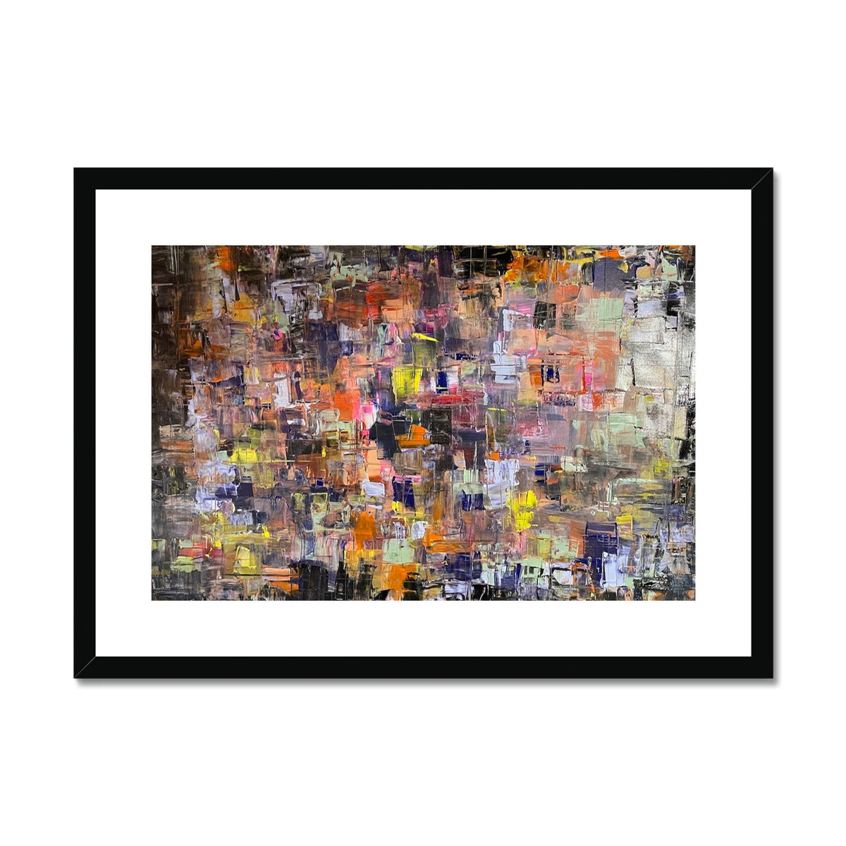 Never Enough Abstract Painting | Framed & Mounted Prints From Scotland-Framed & Mounted Prints-Abstract & Impressionistic Art Gallery-A2 Landscape-Black Frame-Paintings, Prints, Homeware, Art Gifts From Scotland By Scottish Artist Kevin Hunter