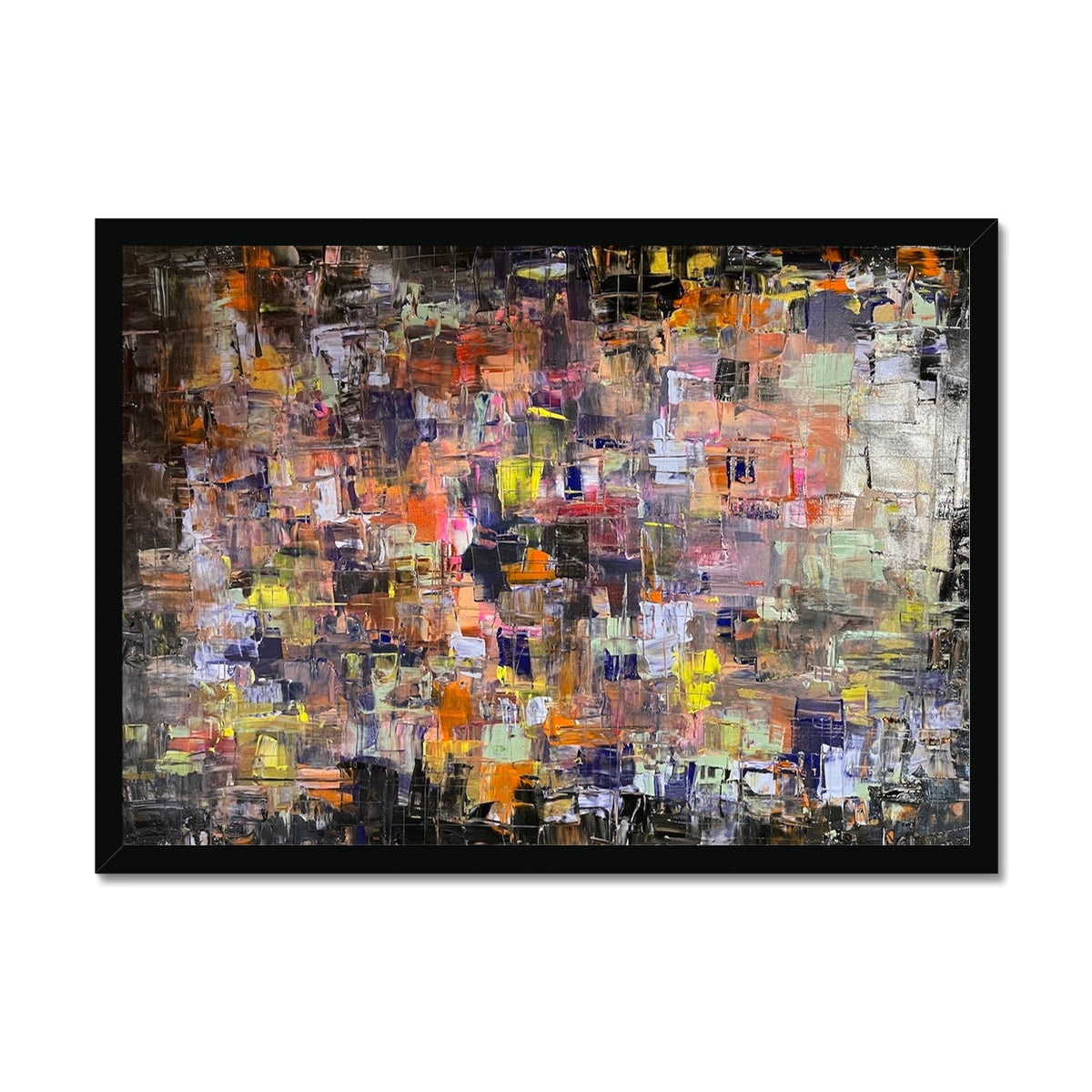 Never Enough Abstract Painting | Framed Prints From Scotland-Framed Prints-Abstract & Impressionistic Art Gallery-A2 Landscape-Black Frame-Paintings, Prints, Homeware, Art Gifts From Scotland By Scottish Artist Kevin Hunter