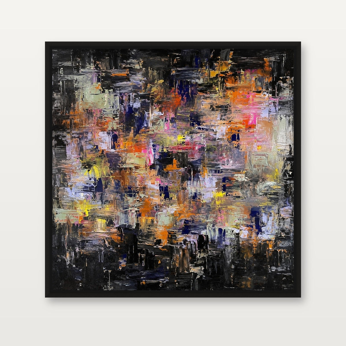 Never Is Enough canvas print in a black floating frame