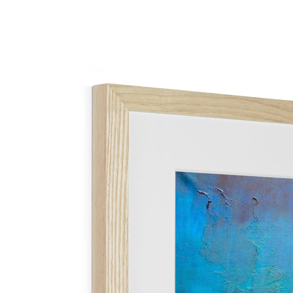 Light wood frame with abstract blue New York Nights art print